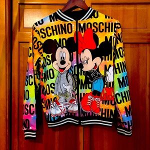 Mickey and Minnie love Machino off brand bomber jacket
